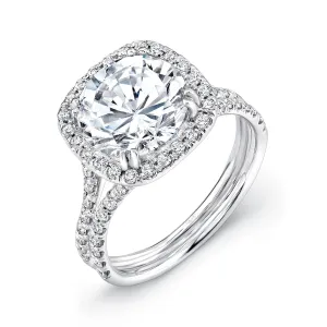 0.60ctw Round Halo Engagement Ring