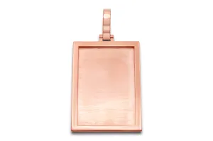 10k Solid Rose Gold Rectangle Picture Pendant