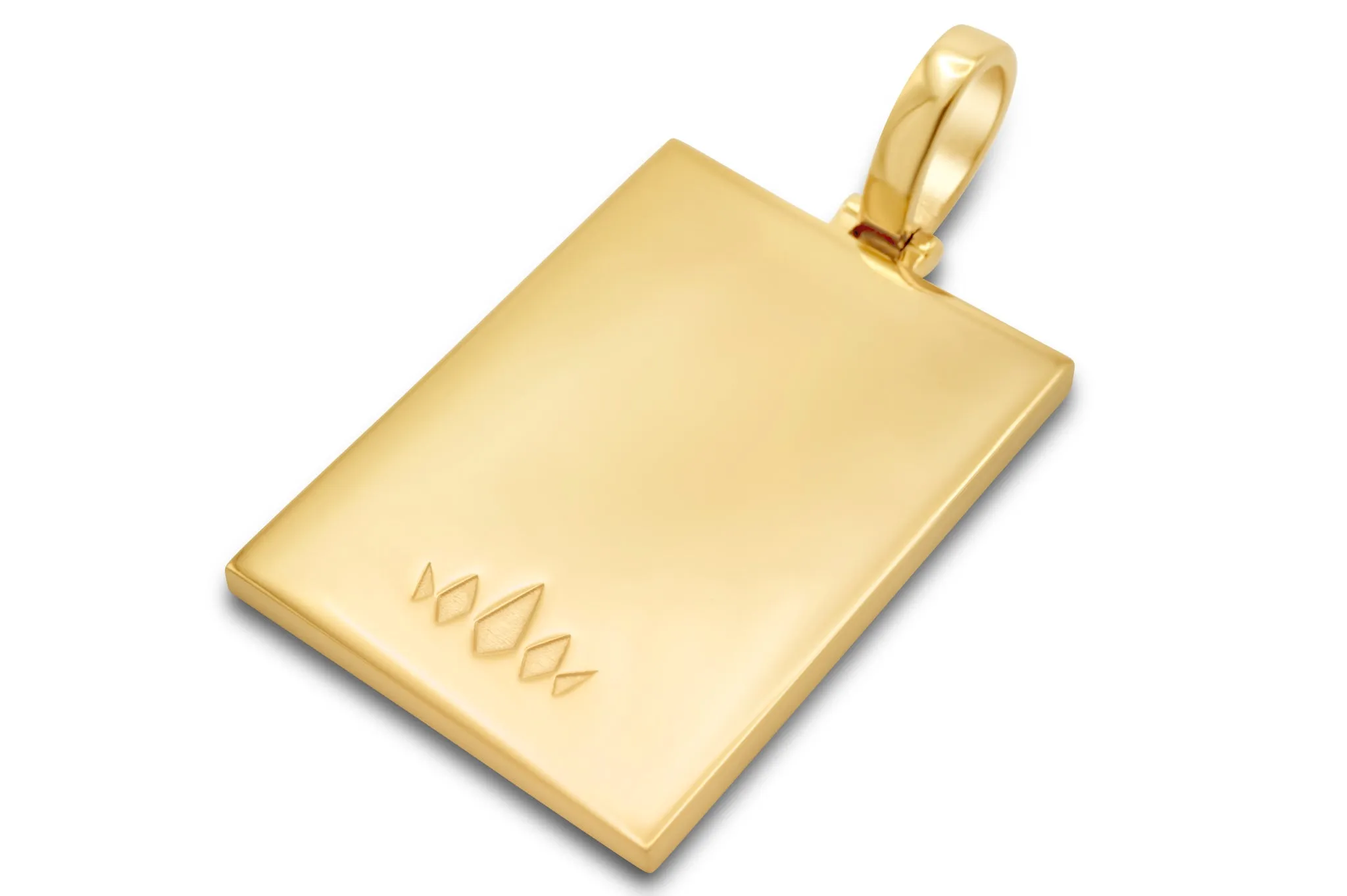 10k Solid Rose Gold Rectangle Picture Pendant