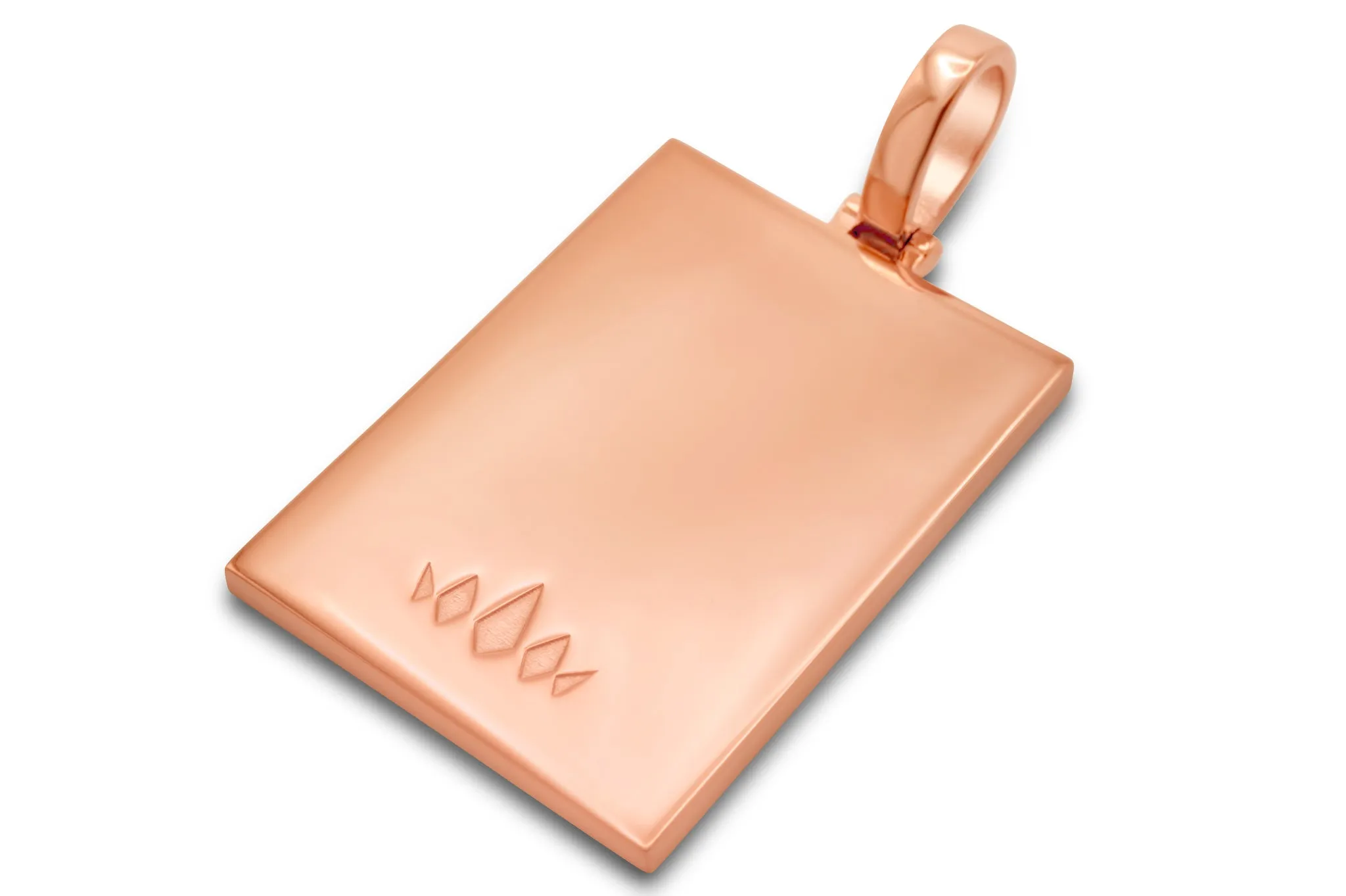 10k Solid Rose Gold Rectangle Picture Pendant