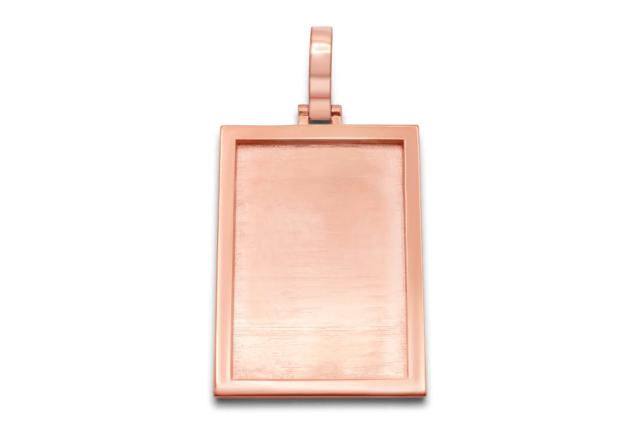 10k Solid Rose Gold Rectangle Picture Pendant