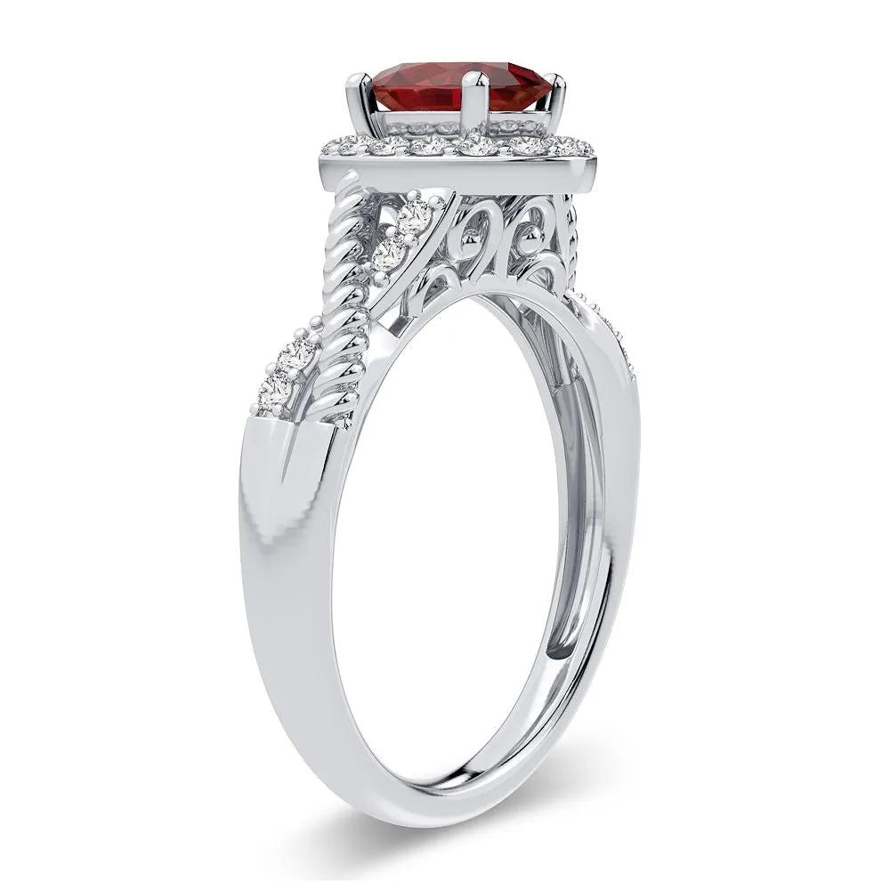 14K 0.25CT Diamond Ring Ruby