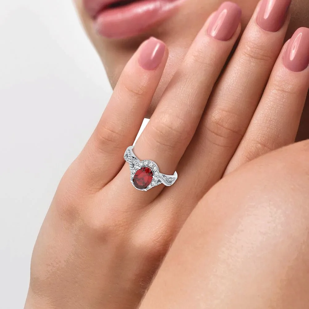 14K 0.25CT Diamond Ring Ruby