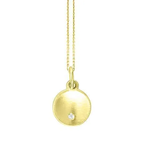 14k Gold Engraveable Disc Pendant