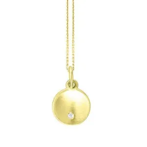 14k Gold Engraveable Disc Pendant