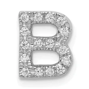 14K White Gold Diamond 0.16-CT Letter B Initial Charm Pendant