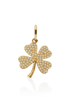 14KY Pave Clover Charm