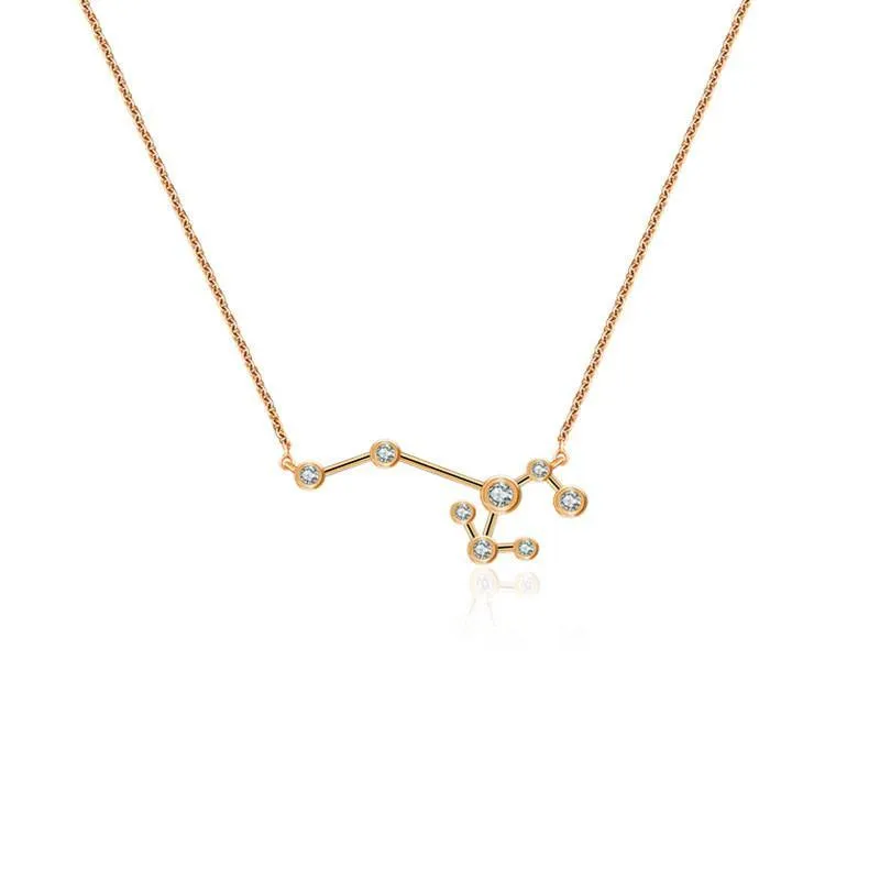 18K Gold Zodiac Constellation Diamond Necklace