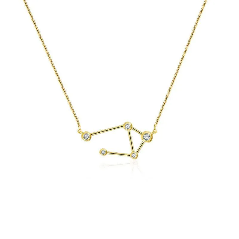 18K Gold Zodiac Constellation Diamond Necklace