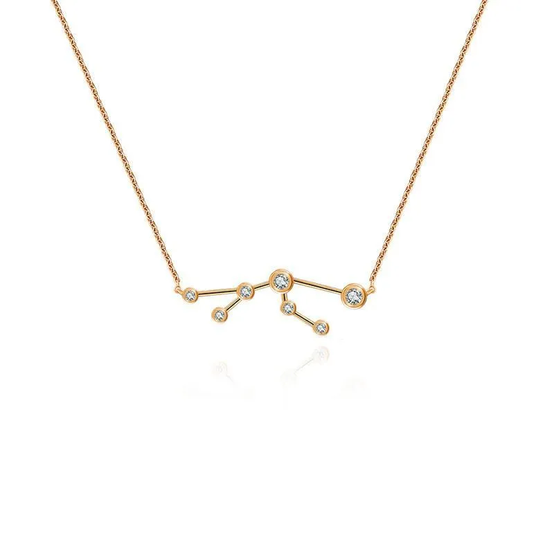 18K Gold Zodiac Constellation Diamond Necklace