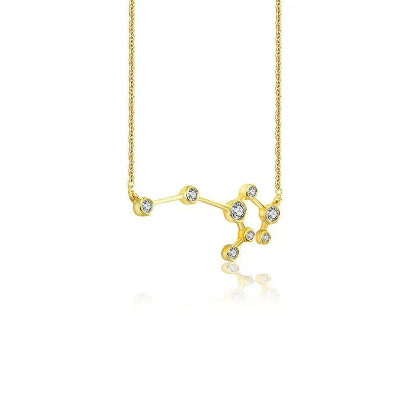 18K Gold Zodiac Constellation Diamond Necklace