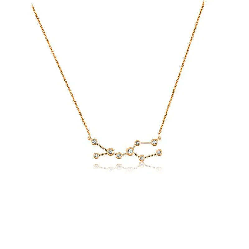 18K Gold Zodiac Constellation Diamond Necklace