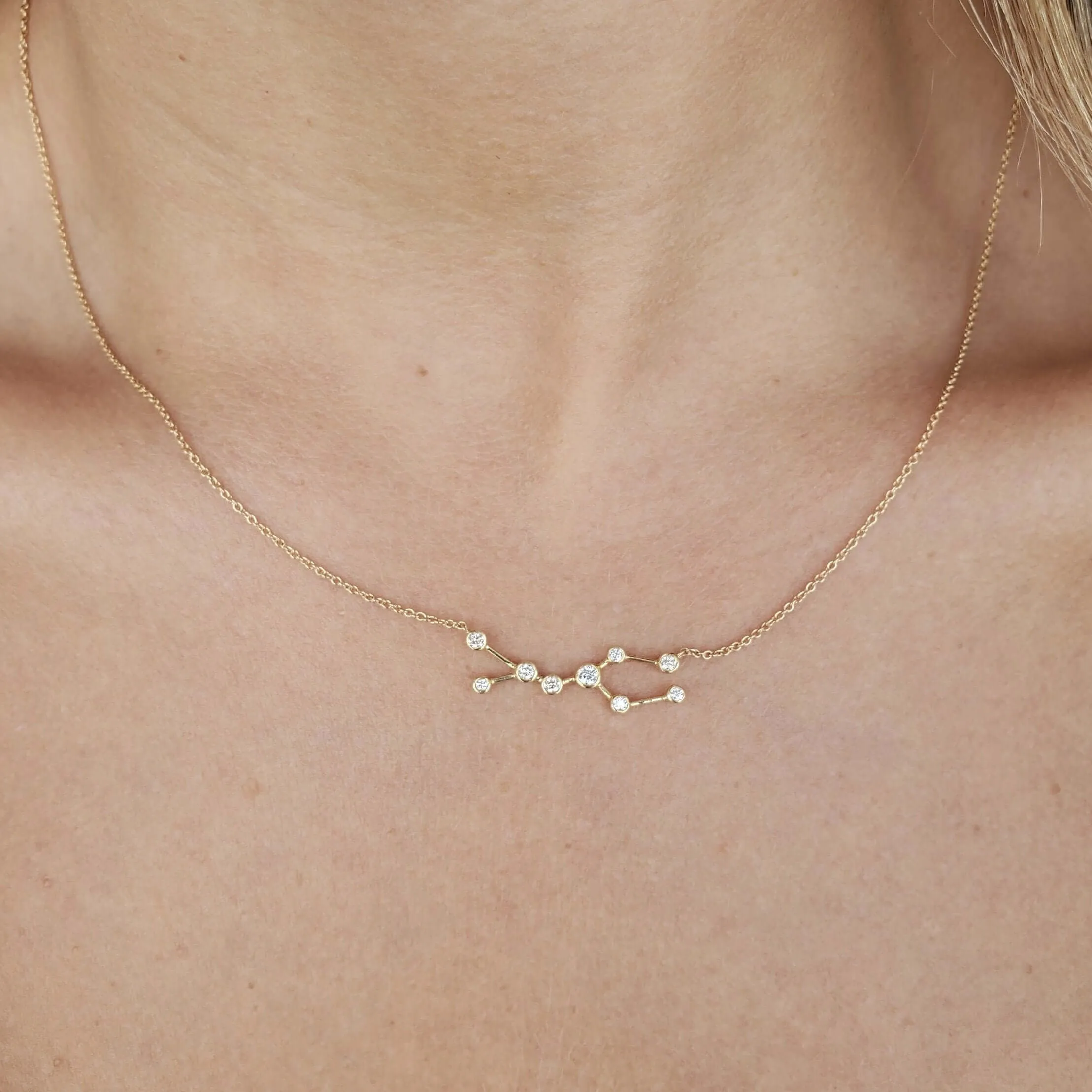 18K Gold Zodiac Constellation Diamond Necklace