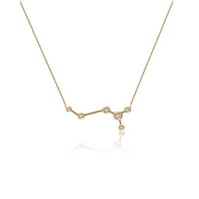 18K Gold Zodiac Constellation Diamond Necklace