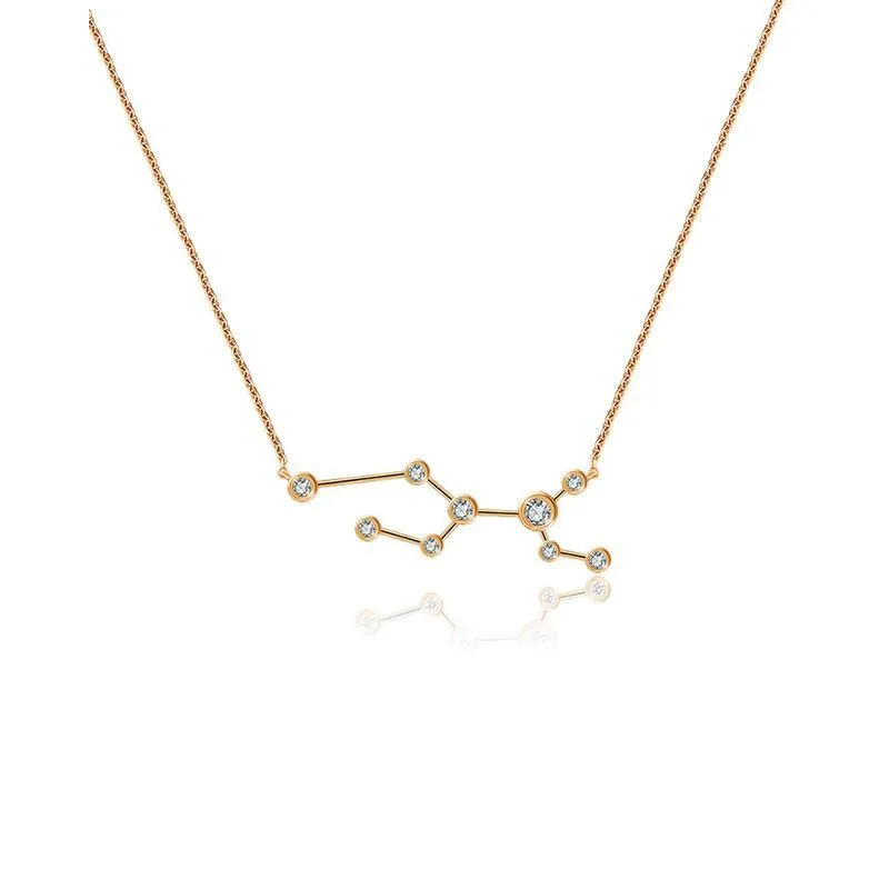 18K Gold Zodiac Constellation Diamond Necklace