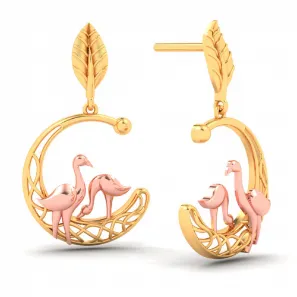 22k Gold Earrings With Yellow Gold Swans From Mugdhaa Collection