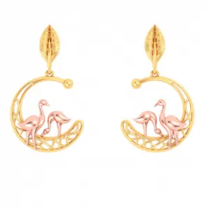 22k Gold Earrings With Yellow Gold Swans From Mugdhaa Collection