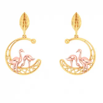 22k Gold Earrings With Yellow Gold Swans From Mugdhaa Collection