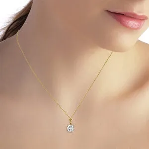 2.38 Carat 14K Solid Yellow Gold Necklace Cubic Zirconia