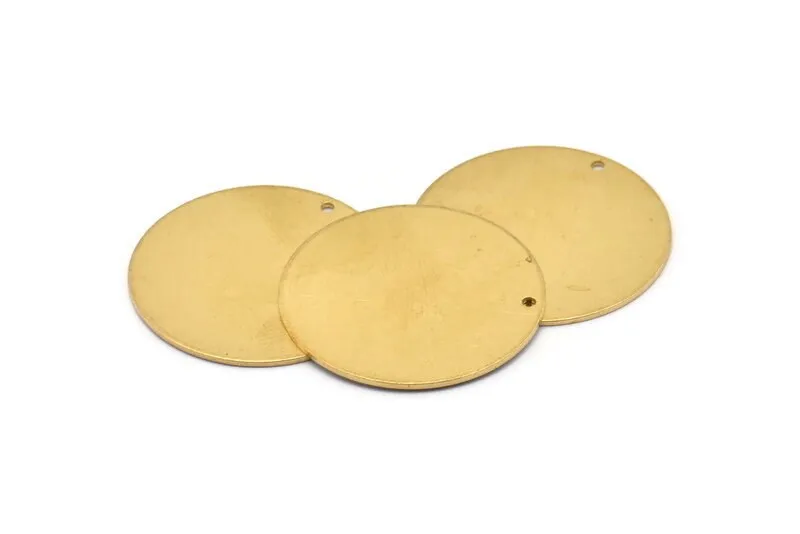 30mm Stamping Tag 10 Raw Brass Round Stamping Blanks (30x0.80mm) A0804