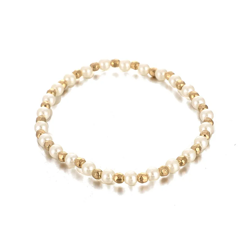 5Pcs/set Trendy Shell Pearl Anklet for Women