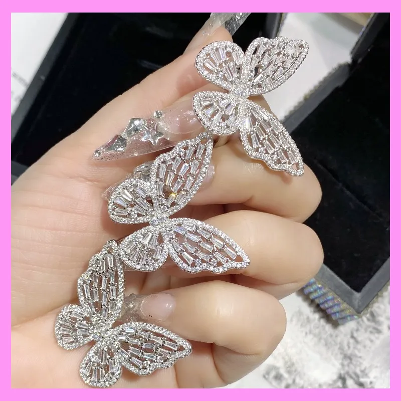 【6-38#】 Butterfly Earrings And Ring  for female fashion daily engagement wedding anniversary birthday present