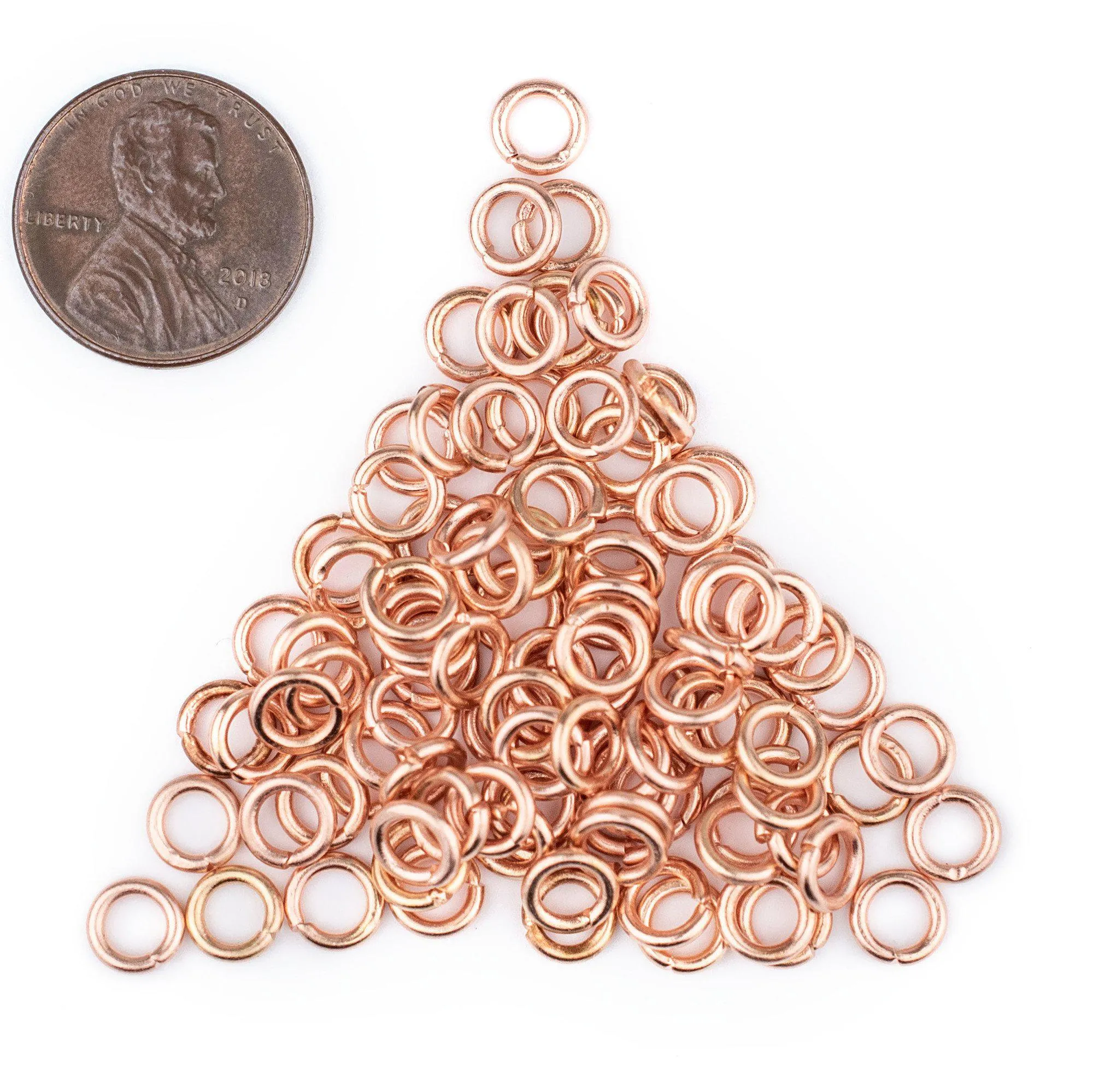 6mm Copper Round Jump Rings (Approx 100 pieces)