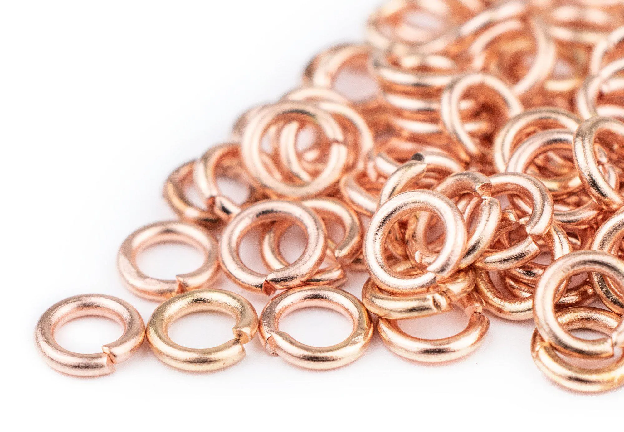 6mm Copper Round Jump Rings (Approx 100 pieces)