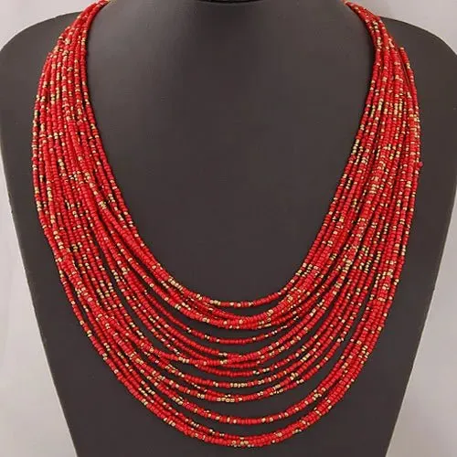 Acrylic Bead Jewelry Sets: Fashionable Necklaces and Bangles for Women - Multicolor Necklace New Jewelry Set