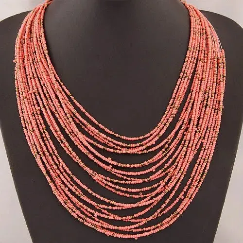 Acrylic Bead Jewelry Sets: Fashionable Necklaces and Bangles for Women - Multicolor Necklace New Jewelry Set