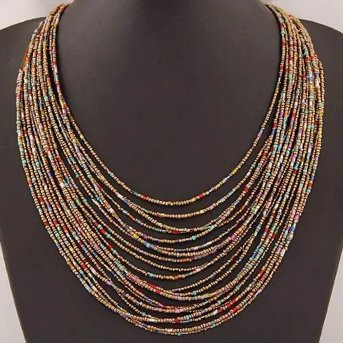 Acrylic Bead Jewelry Sets: Fashionable Necklaces and Bangles for Women - Multicolor Necklace New Jewelry Set