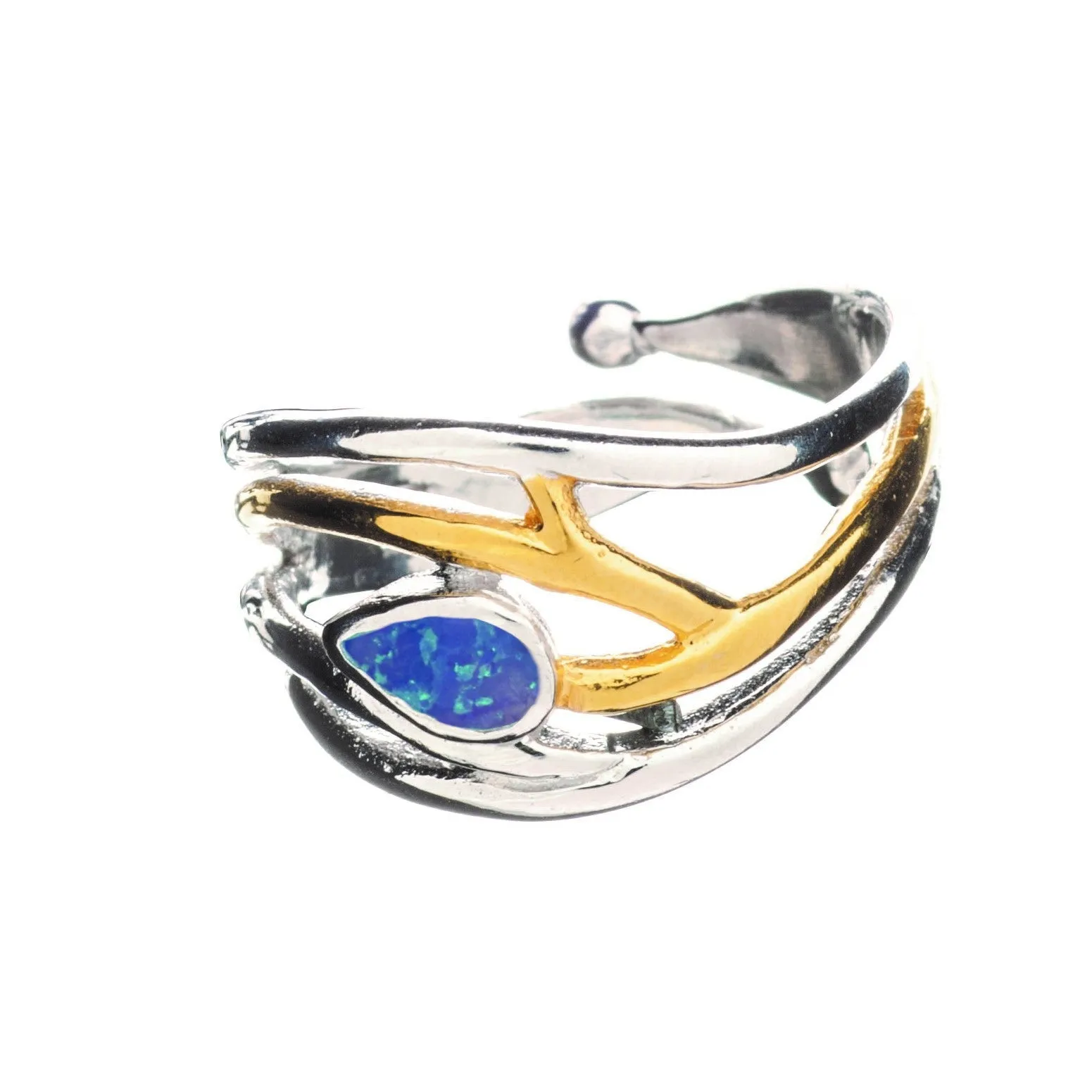 Adjustable Peacock Ring in various gemstones