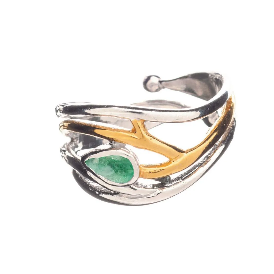 Adjustable Peacock Ring in various gemstones