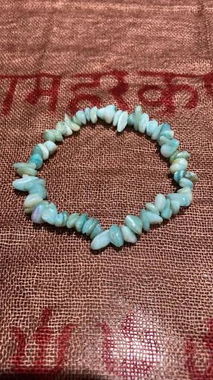 Aquamarine Chips Stretch Bracelet