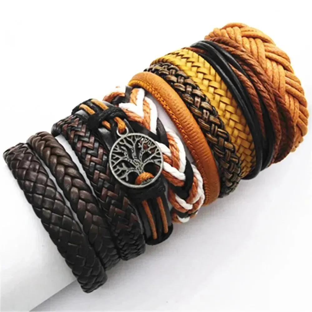 Artisan Crafted 10-Piece Woven Bracelet Collection