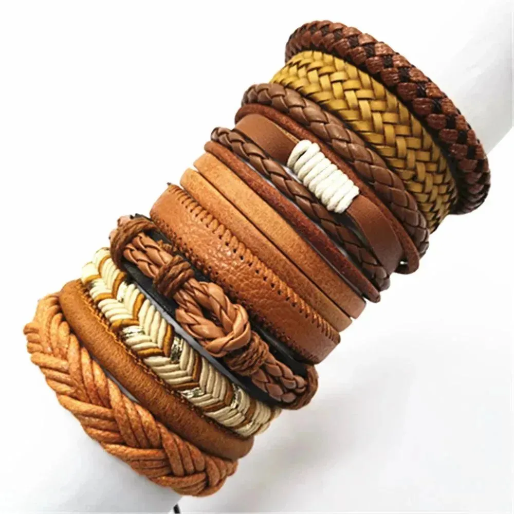 Artisan Crafted 10-Piece Woven Bracelet Collection