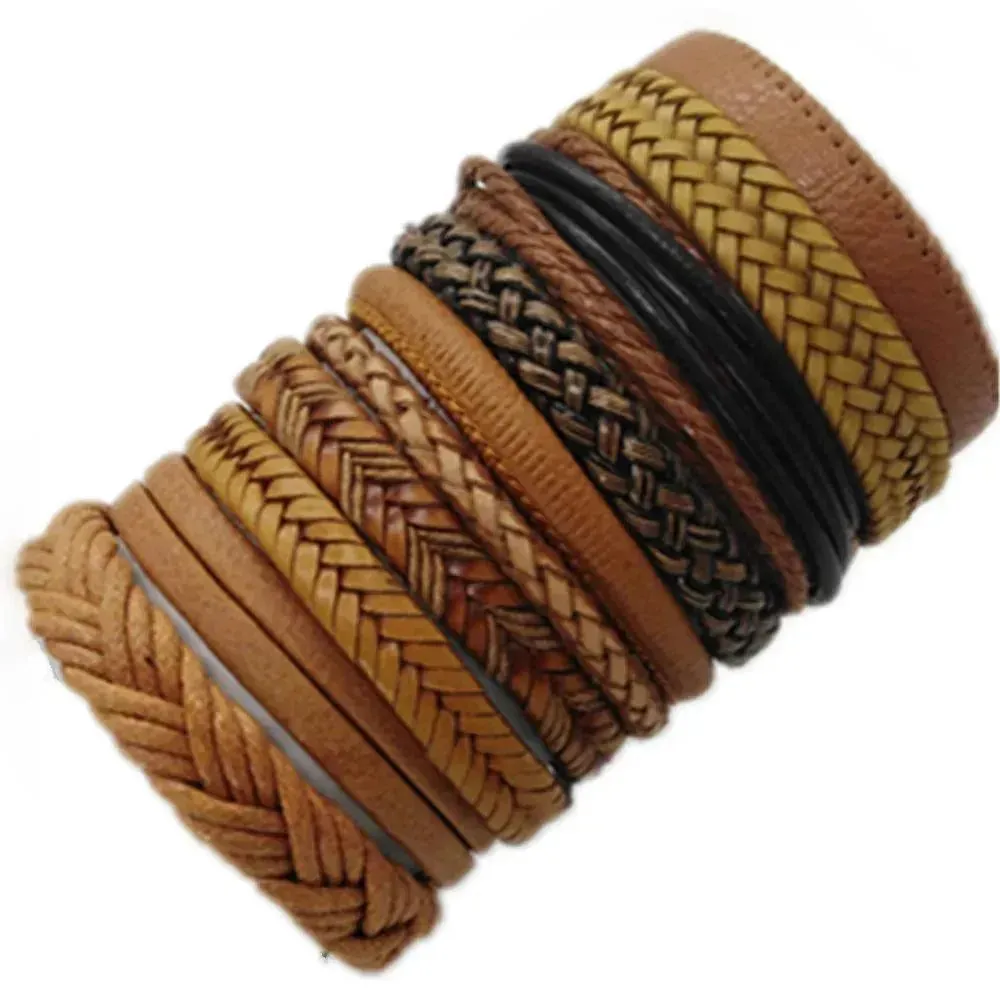 Artisan Crafted 10-Piece Woven Bracelet Collection