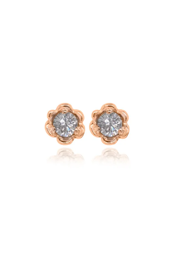 Barnacles ~ 3.5mm Gold Diamond Stud Earrings