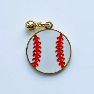 Baseball Drop Charm - Gold