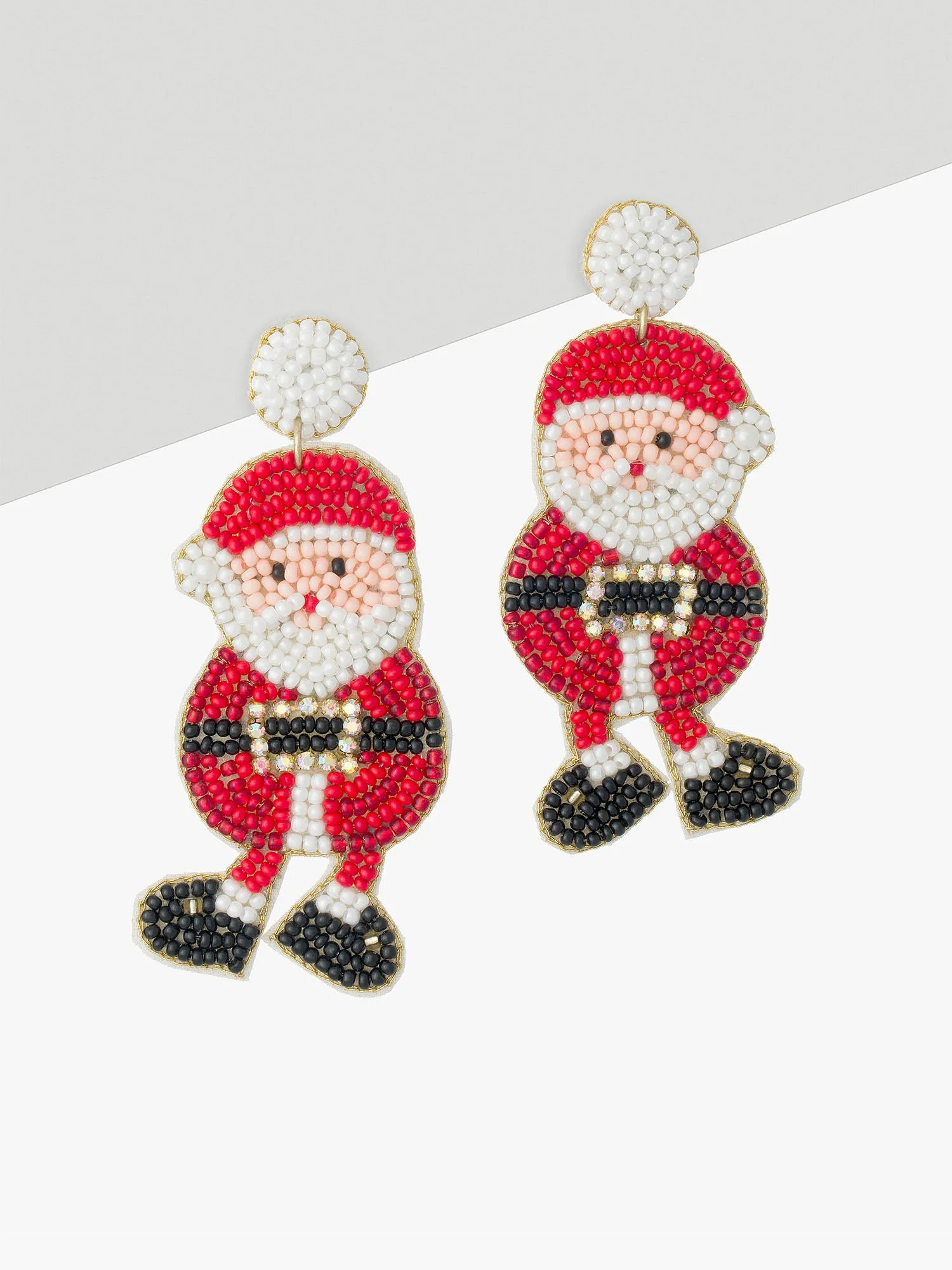 Beaded Santa Earrings