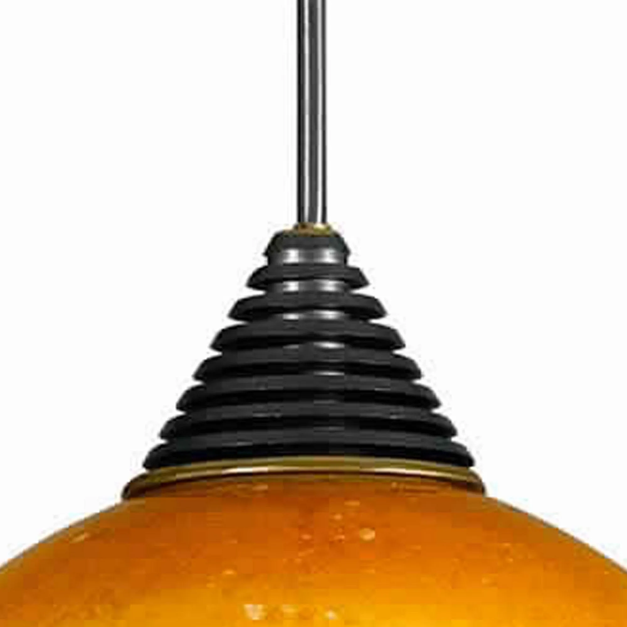 Benzara 5W Integrated Led Glass Shade Pendant Lighting with Dimmer Feature, Yellow