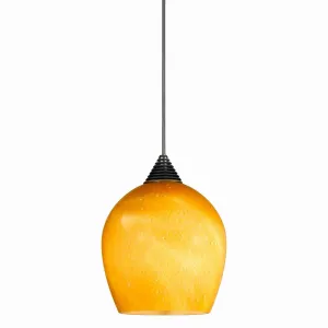 Benzara 5W Integrated Led Glass Shade Pendant Lighting with Dimmer Feature, Yellow