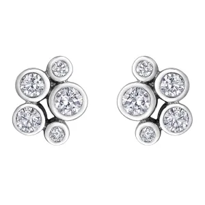 Bezel Set Diamond Bubble Stud Earrings