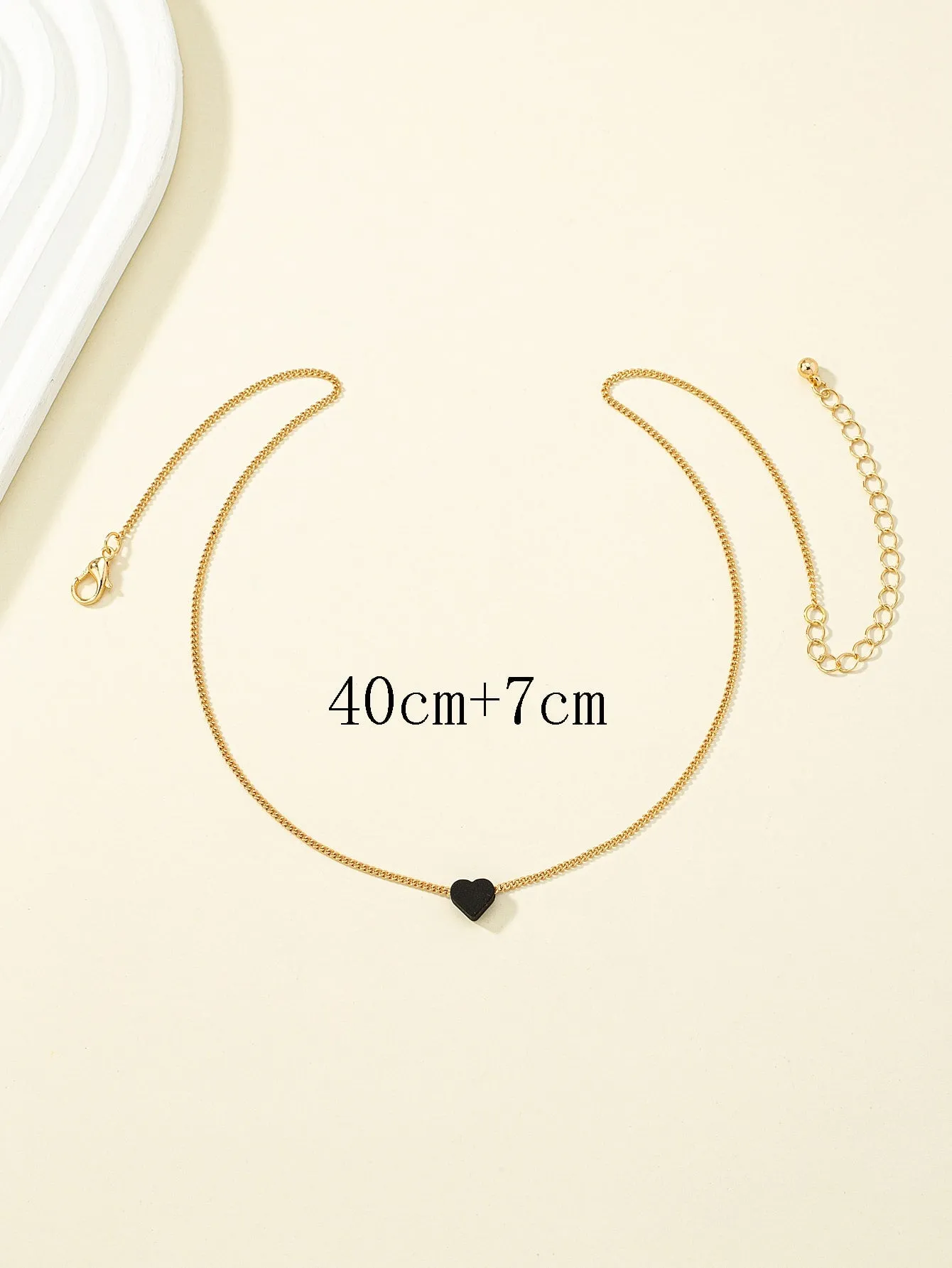 Black Heart Charm Necklace Dainty Necklace Novelty Necklace Creative Necklace