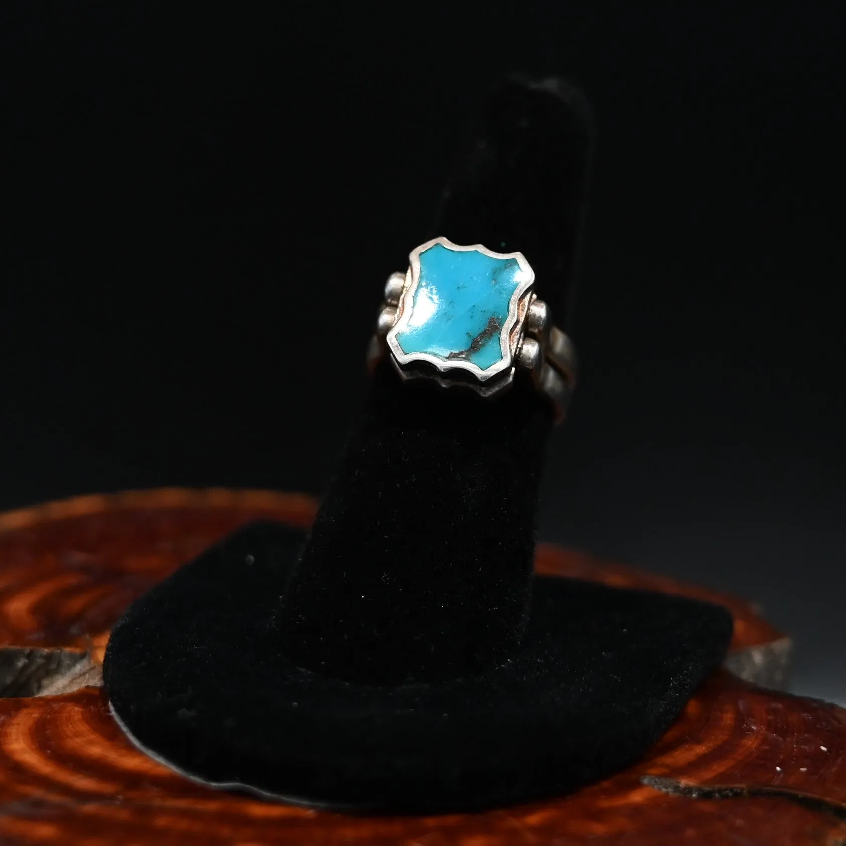 Blue Prince and Green Tyrone Turquoise Two Stone Ring