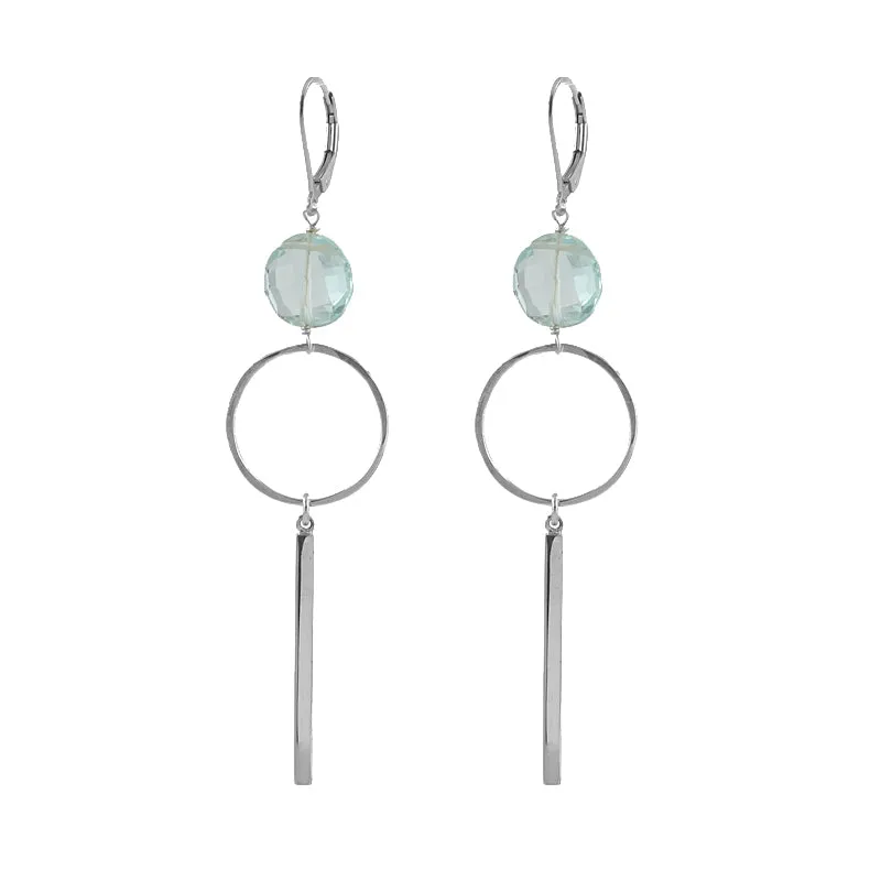 Blue Quartz Bar Earrings