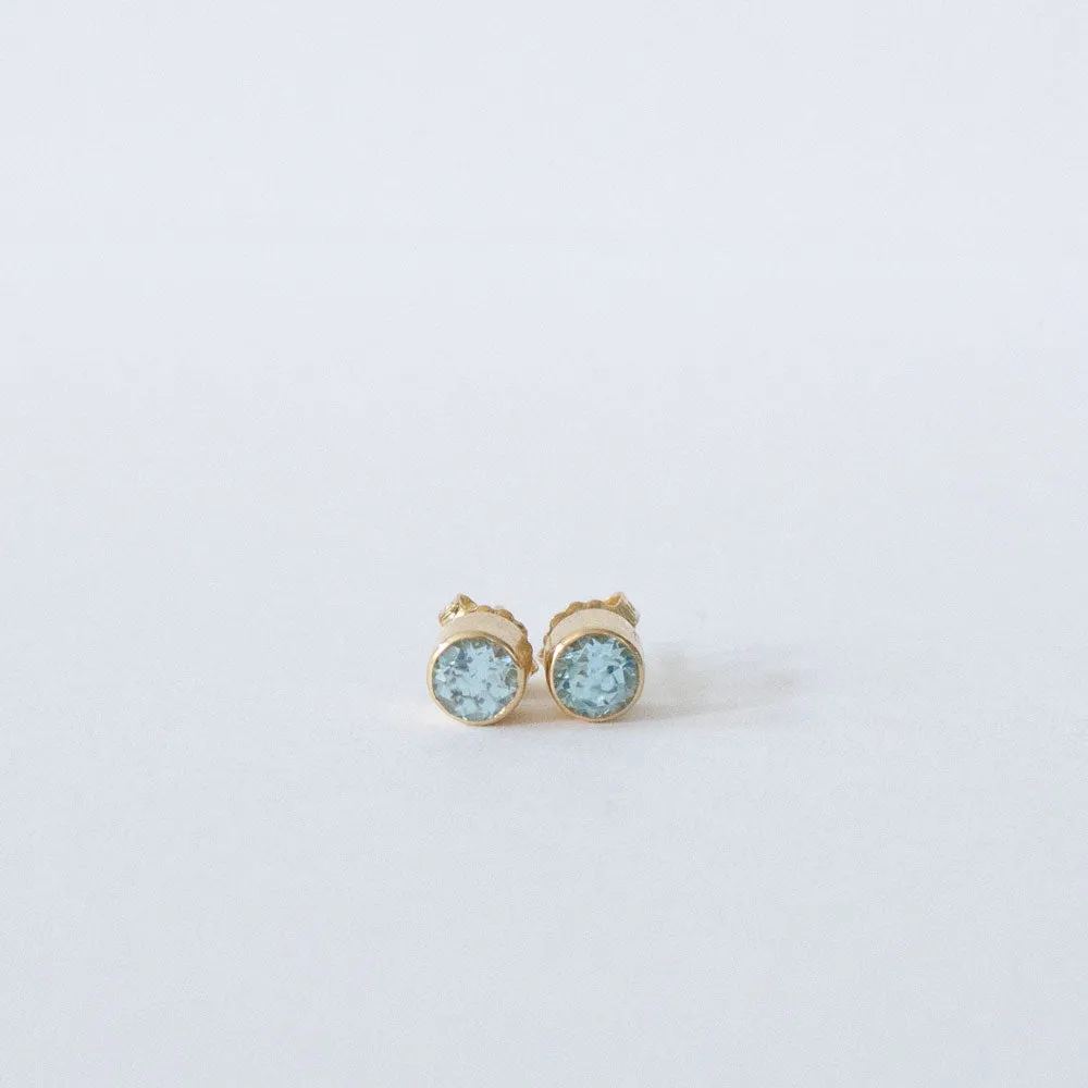 Blue Topaz Stud Earrings