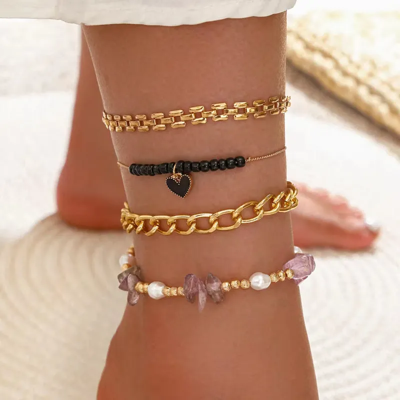 Bohemia Shell Star Chain Ankle Bracelet On Leg Foot Jewelry