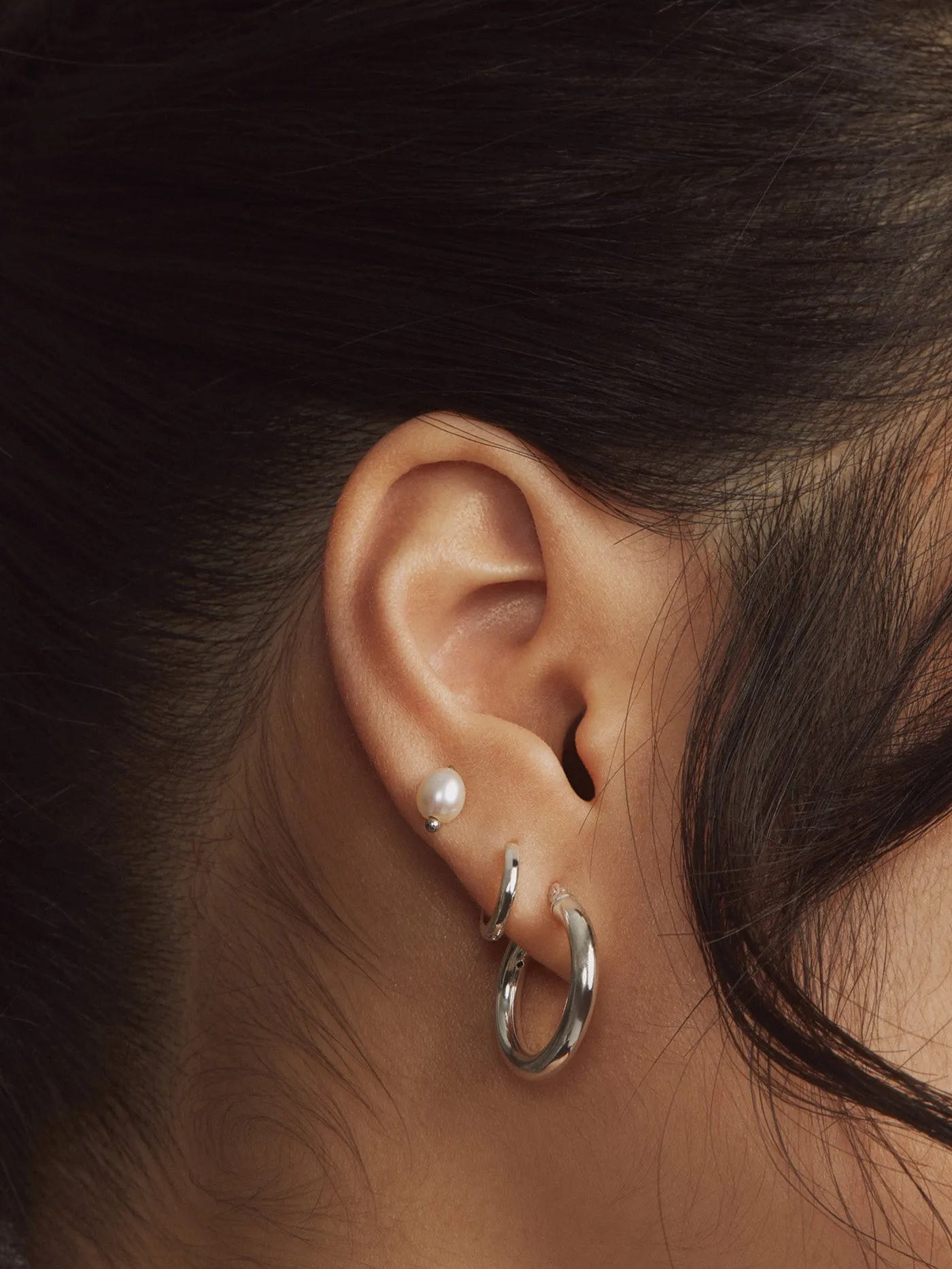 Bold Hoops Earrings In Silver