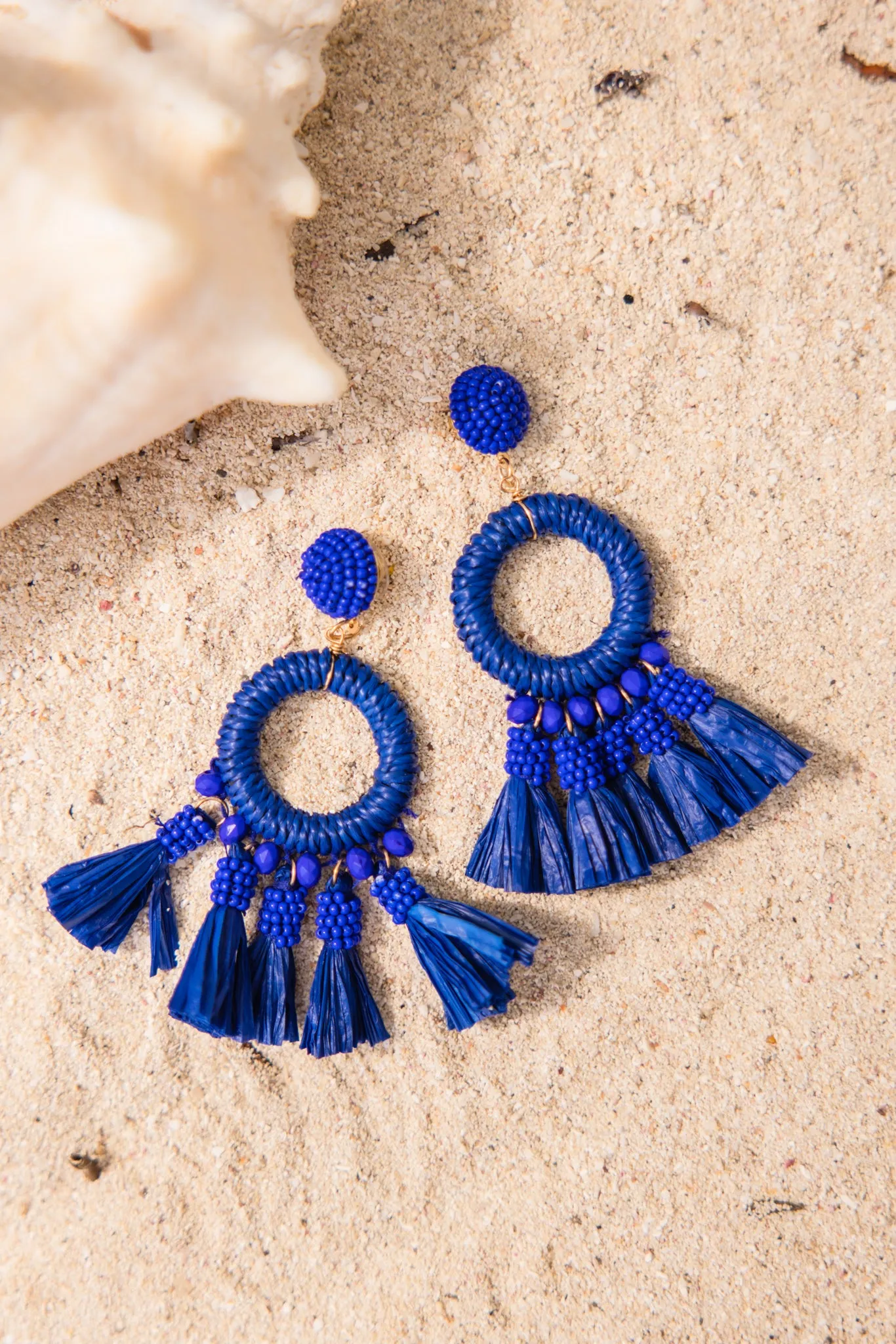 Bold Love Blue Tassel Earrings